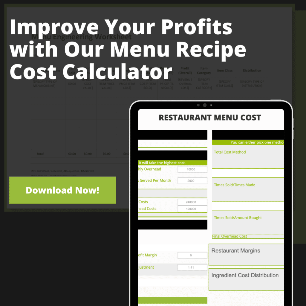 Calculadora de recetas de menú