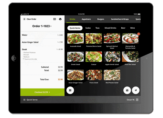 Sistema de punto de venta para restaurante Ipad